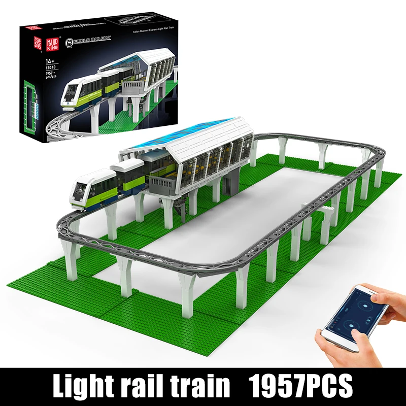 Mould King 12040 Technisches Auto-Spielzeug Der RC Italienische Marconi Express Leichtbahn-Zug Baustein-Set Kinder Weihnachtsgeschenk