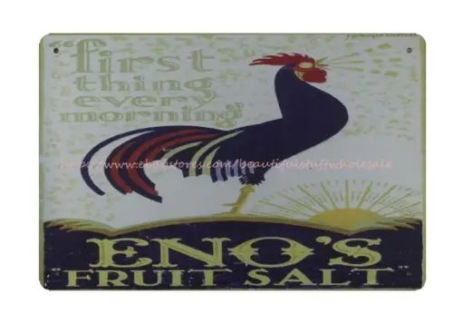 Enos Fruit Salt Rooster Chicken Farm metal tin sign home decor styles