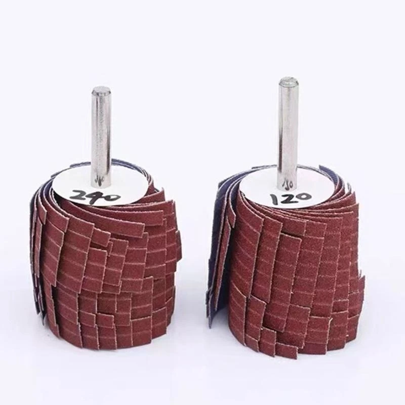 عجلة تلميع مخططة من القماش الصنفرة 80 ~ 600 عجلة تلميع حصى لإزالة الصدأ والتلميع