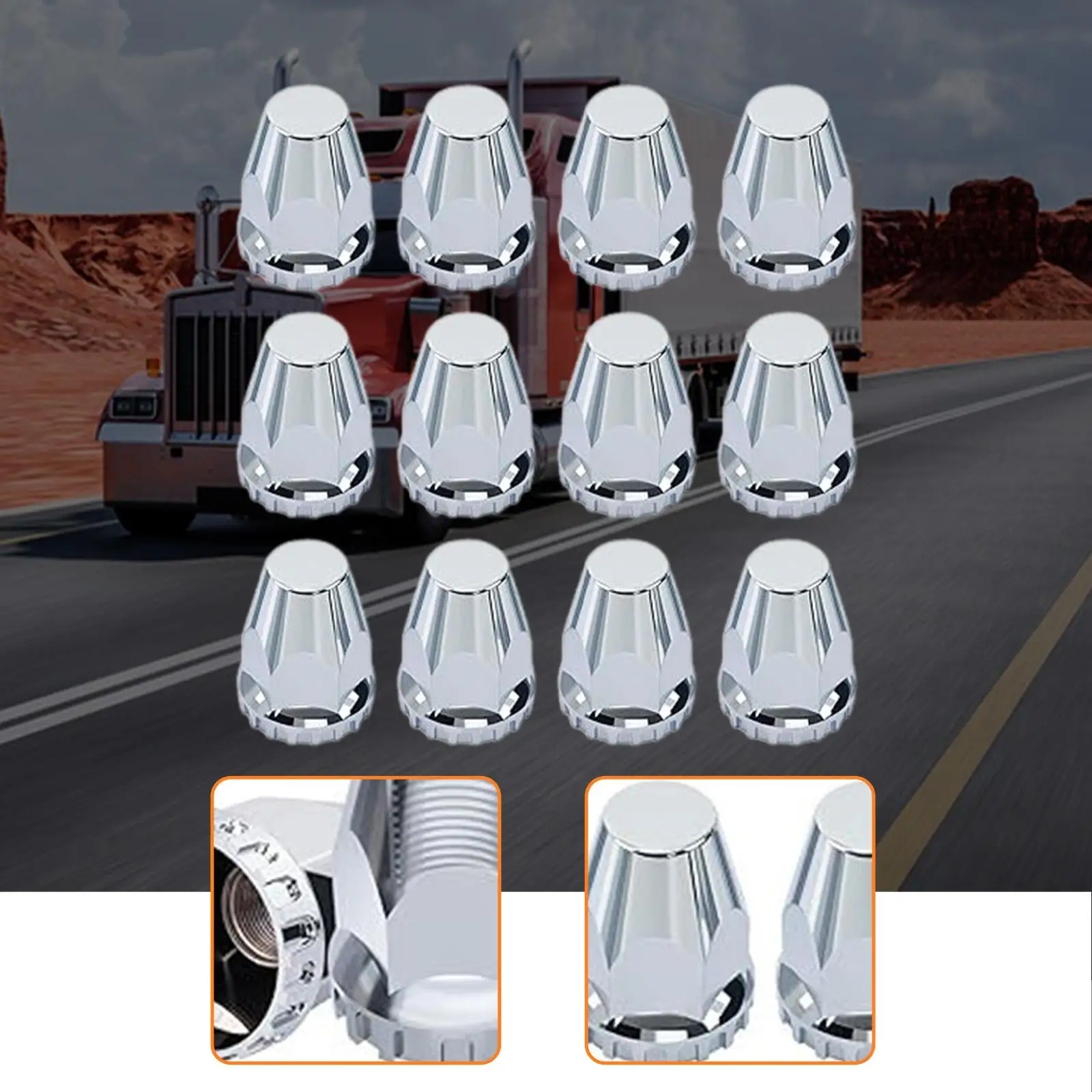 

Upgrade Truck Lug Nut Covers 33mm ABS Durable Maintenance Accessory for American Vehicle Repair