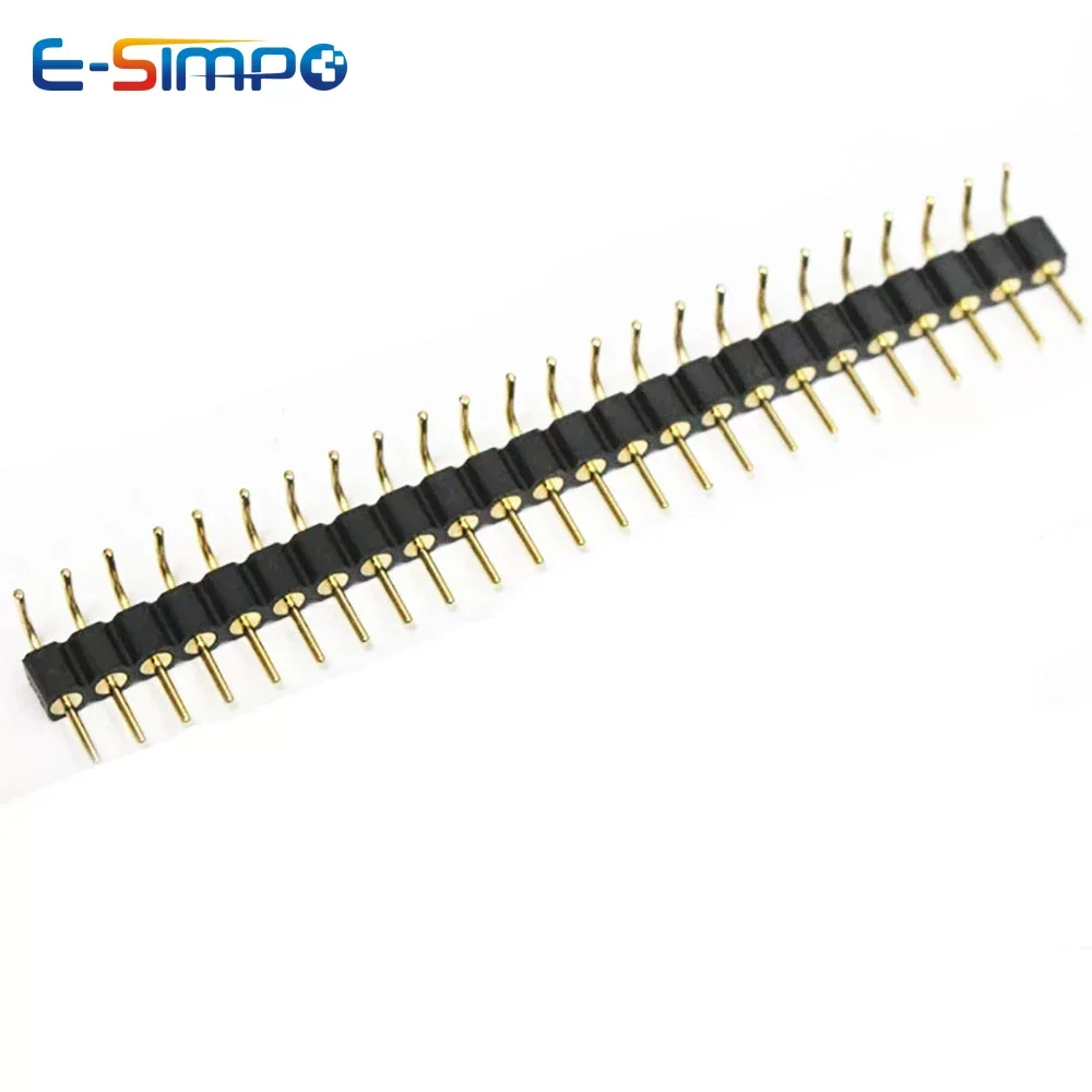 Right Angle 2/3/4/40P 2.54mm Round Hole Single Row RA RGB LED PCB IC Crystal Transistor Female Tin Male Gold Pin Header Socket