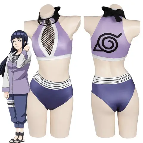 2025 Nouveau Hyuga Hinata Shippuden anime jeu cosplay costume sexy maillot de bain perruque femmes maillots de bain tenues Halloween carnaval suiskeif1