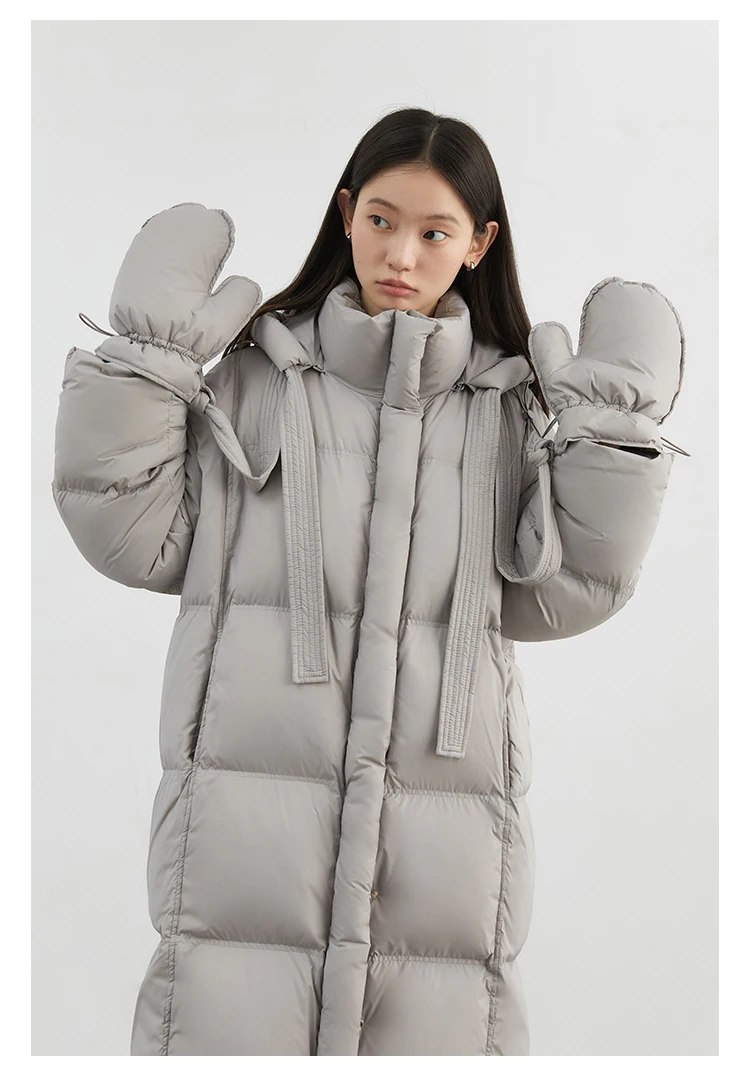 CHIC VEN New Women Down Coats Solid Loose Casual Hooded Down Jacket Female Soft 90 White Duck Down Coat Thick Autumn Winter 2024