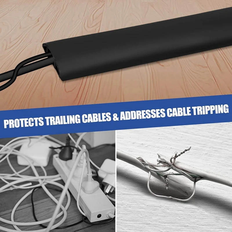 A29M-Floor Cord Cover Cable Cavity Self Adhesive Cord Hider Floor 10FT Floor Cable Management Power Cord Protector