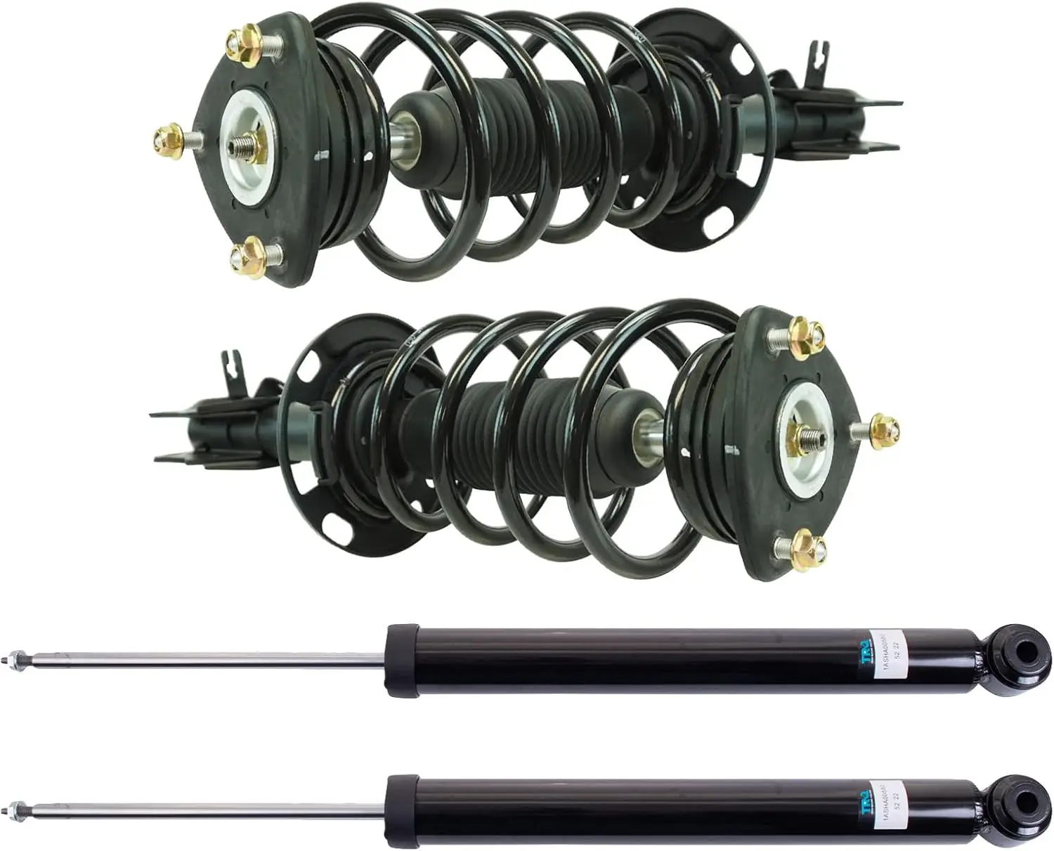 

Полный комплект передней и задней стойки и амортизатора Полный комплект стойки и винтовой пружины в сборе, совместимый с Mazd 2014-2016 гг.