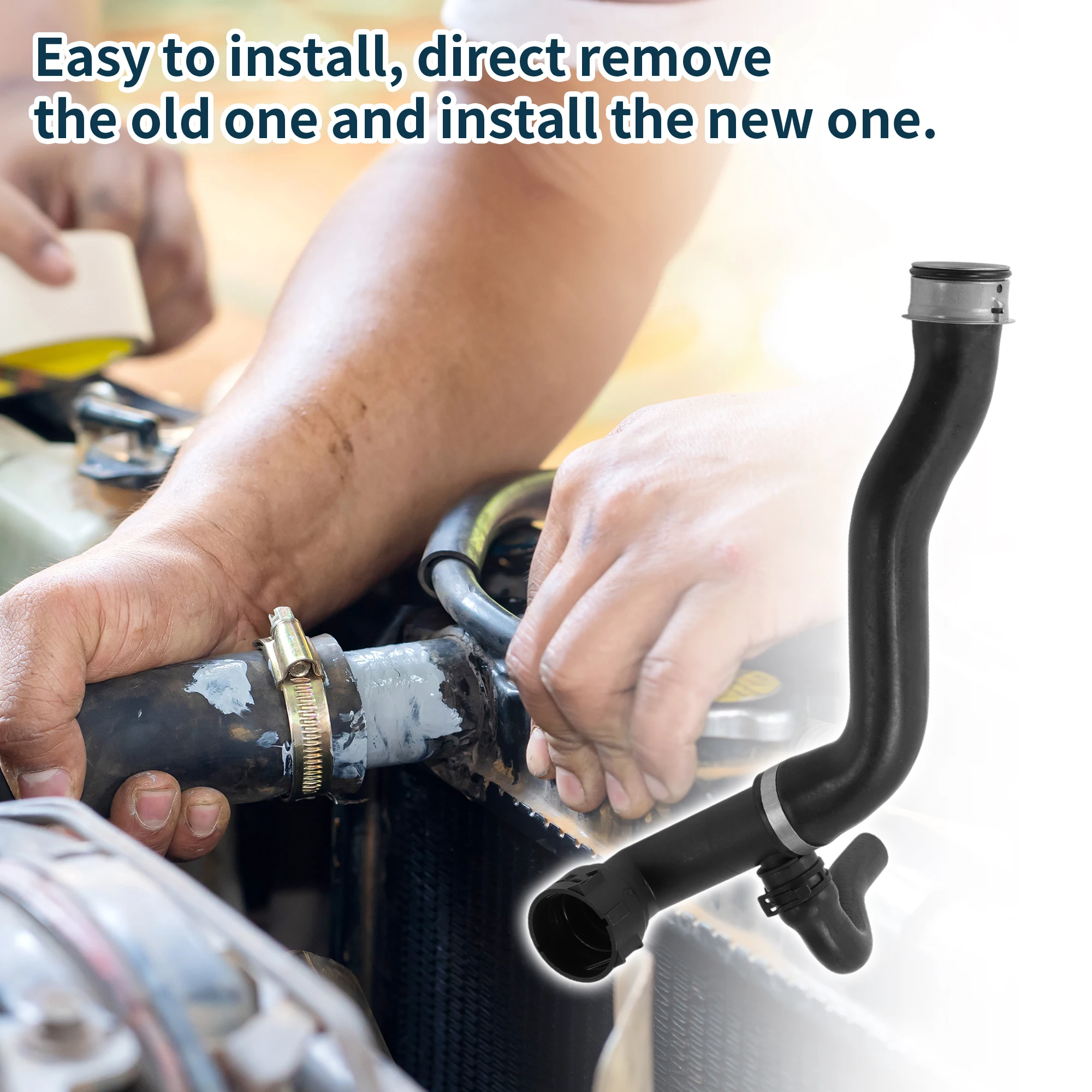 

UXCELL Шланг радиатора Шланг обогревателя Выпускной шланг радиатора для Mercedes-Benz GL450 2013-2014 No 1665008575 Резиновая водосточная труба Черный