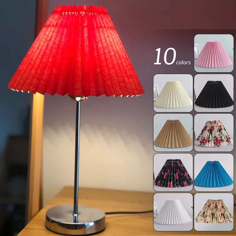 Japanese Yamato Style Table Lampshade Vintage Cloth Lamp Shades For Table Lamps Bedroom Study Tatami Pleated Lampshades