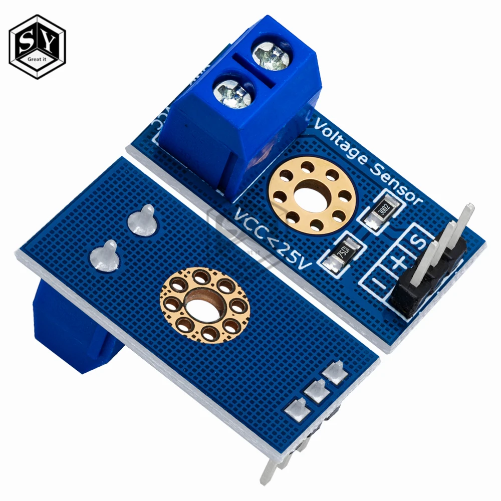 Умная электроника, постоянный ток 0-25 в, стандартный модуль датчика напряжения, тестовые электронные кирпичи, умный робот для arduino, комплект «сделай сам», 1 шт./5 шт.