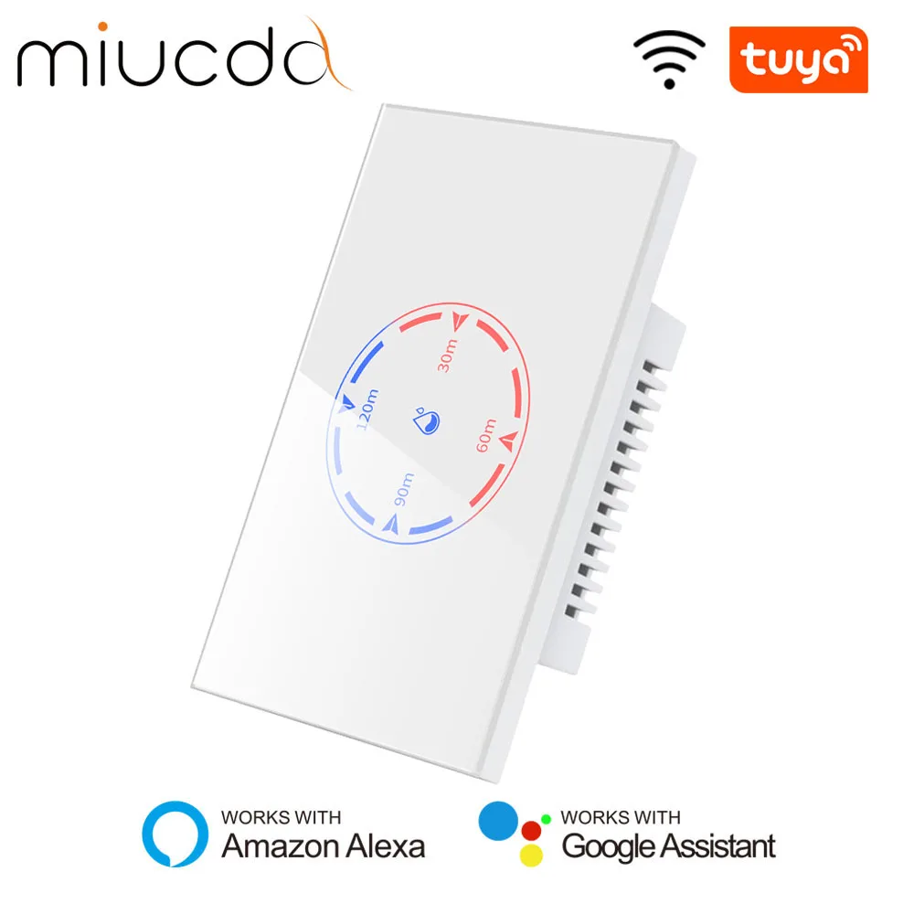 MIUCDA Tuya WiFi Smart Boiler Switch Water Heater Touch Panel Switch 20A/4400W Countdown Timer Schedule For Alexa Google Home