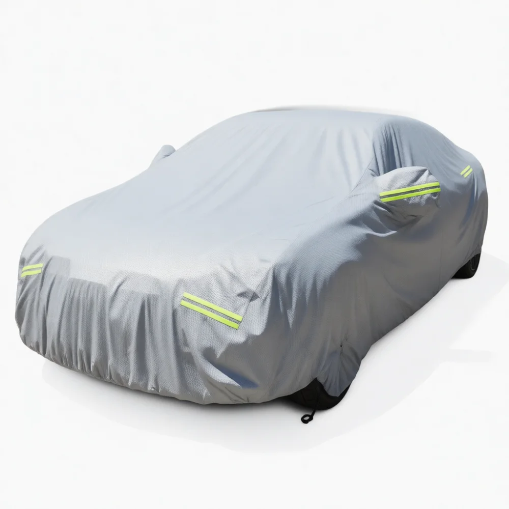 All Weather Universal Car Cover Sunshade Protection Shield Cotton Lined Durable Auto Exterior Vehicle Outdoor Housing
