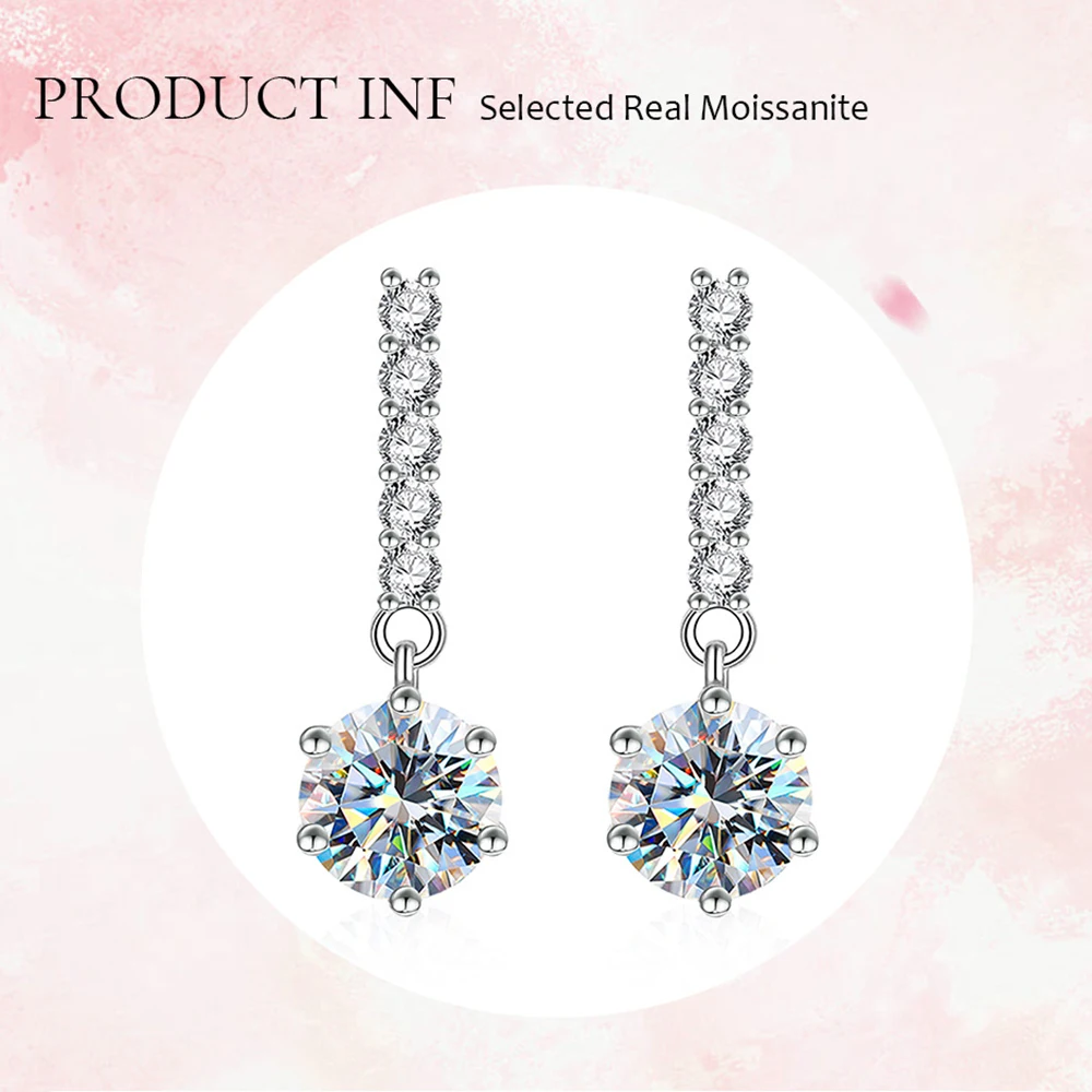 1 ctx2 Moissan ite Tropfen Ohrringe für Charm Lady Silber Schmuck mit königsblauer Farbe Goldgelb Farbe Femald Dating Geschenk – Detail 9