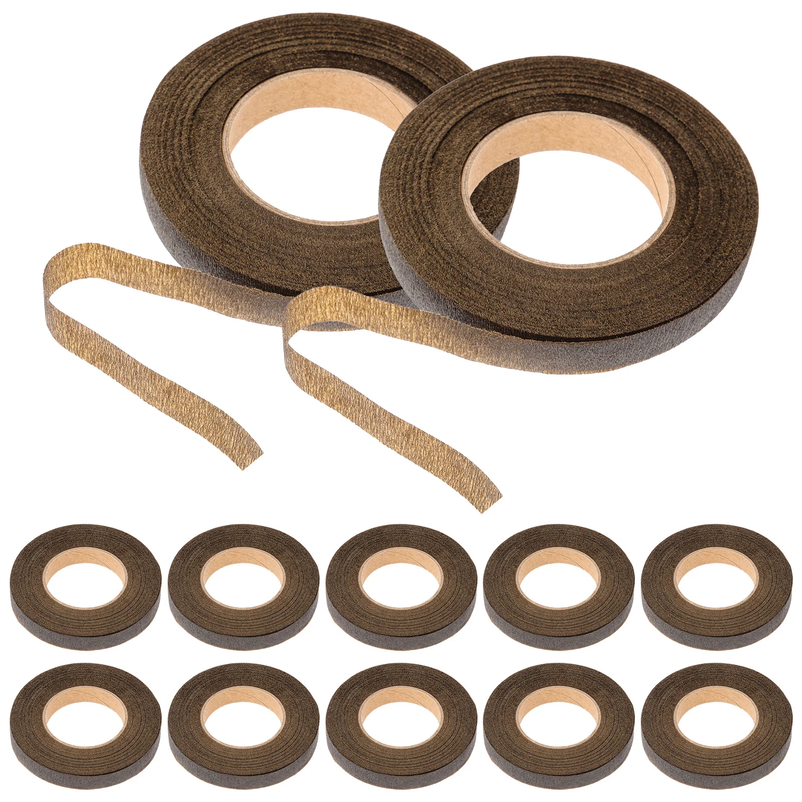 

12 Rolls Floral Arrangement Tape Bouquet Stem Tool Florist Green Wedding Paper for Wrapping Crepe