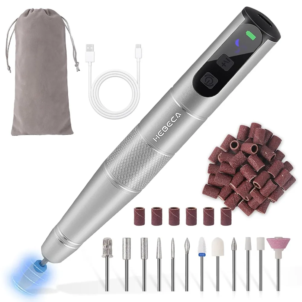 

Cordless Nail Drill Set, Electric Nail Files and Buffers Drill Nails for Natural or Acrylic Gel Nails - Rechargeable Nail File N