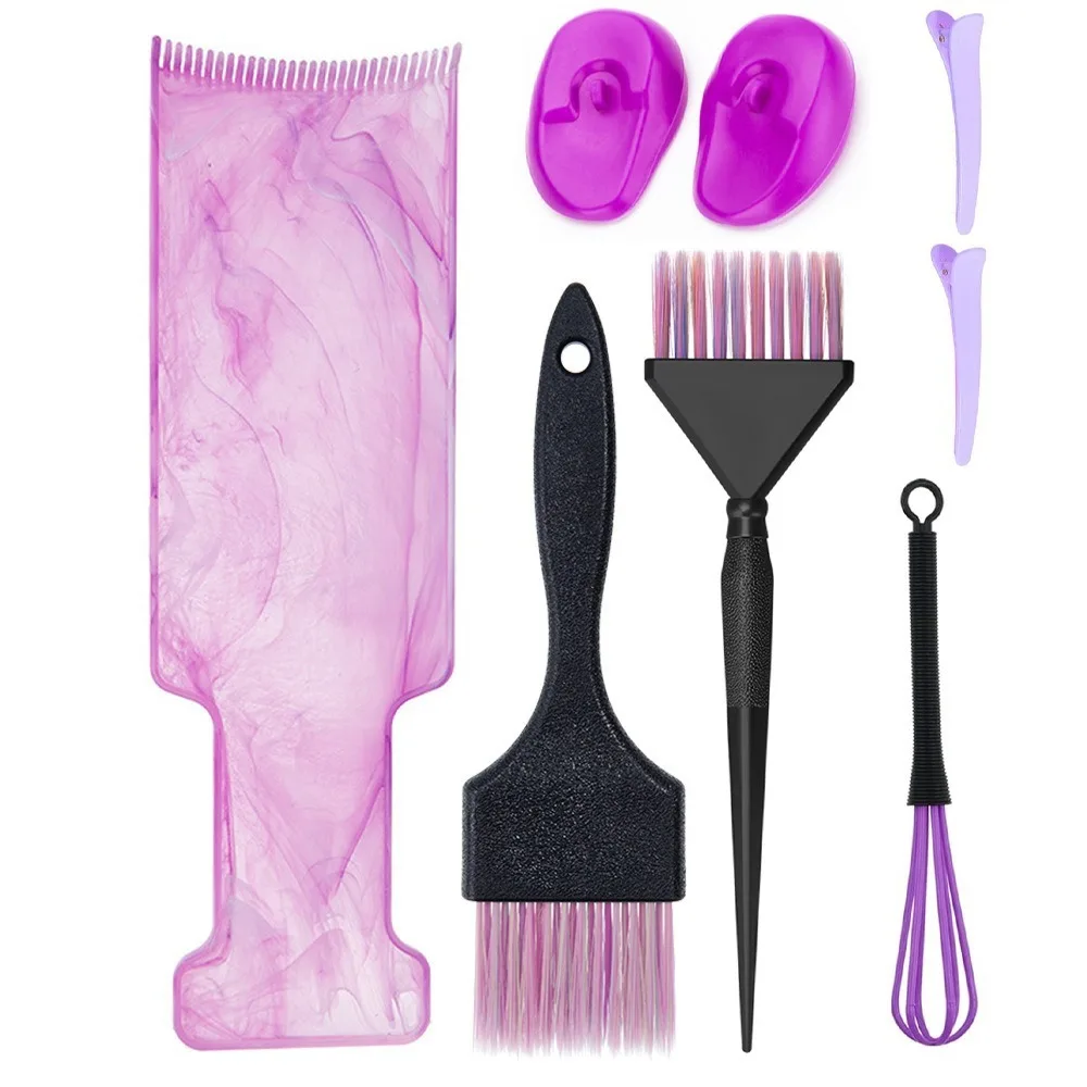 

3/8pcs Professional Hair Styling and Highlight Dyeing Set Hairdressing Tools Mixing Stick Hair Dye Brush Dye Applicator