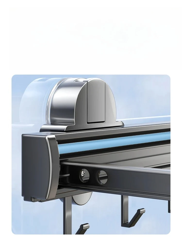 

Balcony suction cup drying rack household telescopic invisible folding net window sill rack child artifact