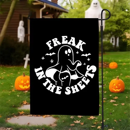 Freak in the Sheets Halloween Flag – Funny Ghost Garden Banner RRM LLP LLX uui