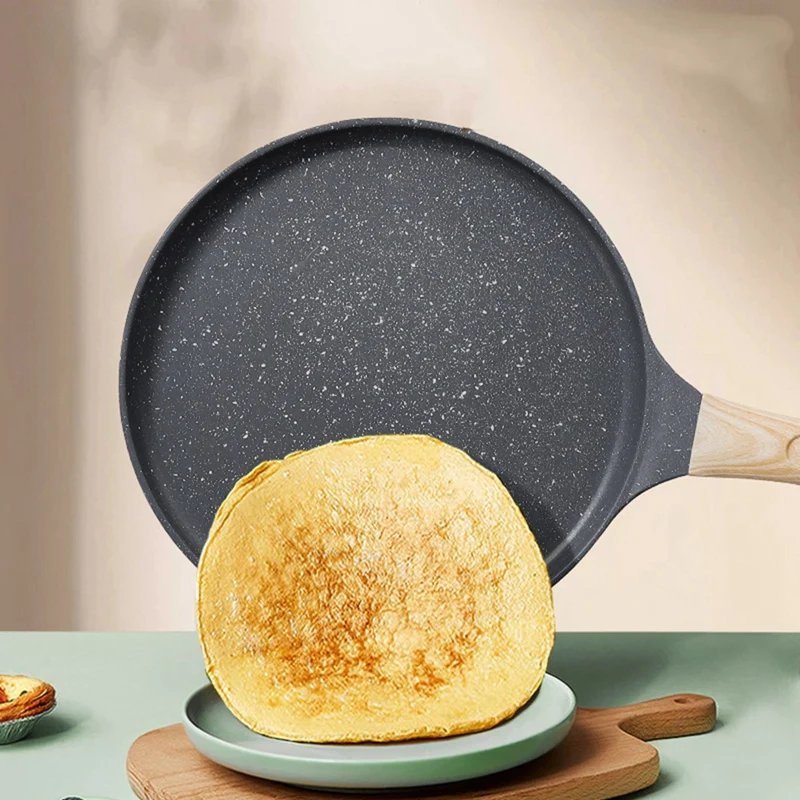 Non Stick Crepe Pan, Coating Dosa Pan for Cooking, Flat Skillet for Tortillas, Omelette, Pancake Maker-A09G