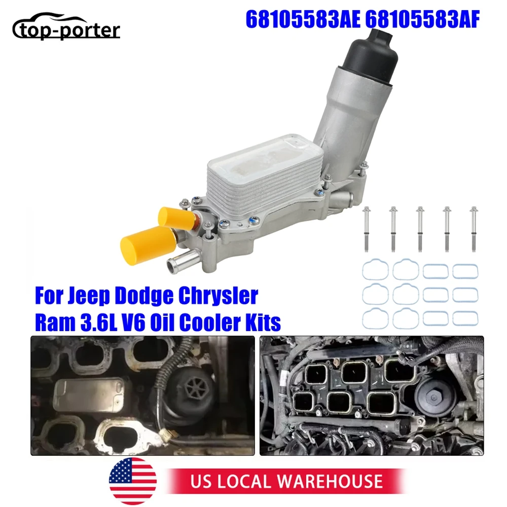 

68105583AE 68105583AF 68105583AA 926-959 корпус адаптера масляного фильтра двигателя для Jeep Dodge Chrysler Ram 3.6L V6, комплекты масляного радиатора