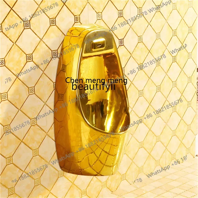 ss8350 Golden Urinal Ceramic Standing Gold Urinal Wall-mounted Local Tyrant Gold Urinal