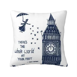 Mary Poppins Inspirational Quote Linocut Throw Pillow Cusions Cover Pillowcase Luxury Cushion Cover Couch Pillows