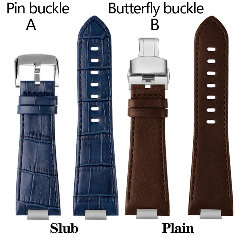 جديد جلد طبيعي مربط الساعة والصلب رابط نهاية ل تيسو PRX سلسلة حزام (استيك) ساعة T137.407/410 سوبر لاعب حزام سوار الأزرق