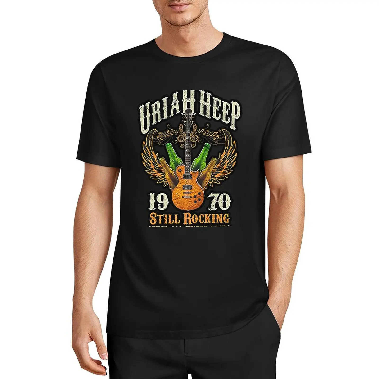 Demons and Wizards Uriah Rock Band T-Shirt vintage clothes rapper graphic tees sublime luxury clothes men