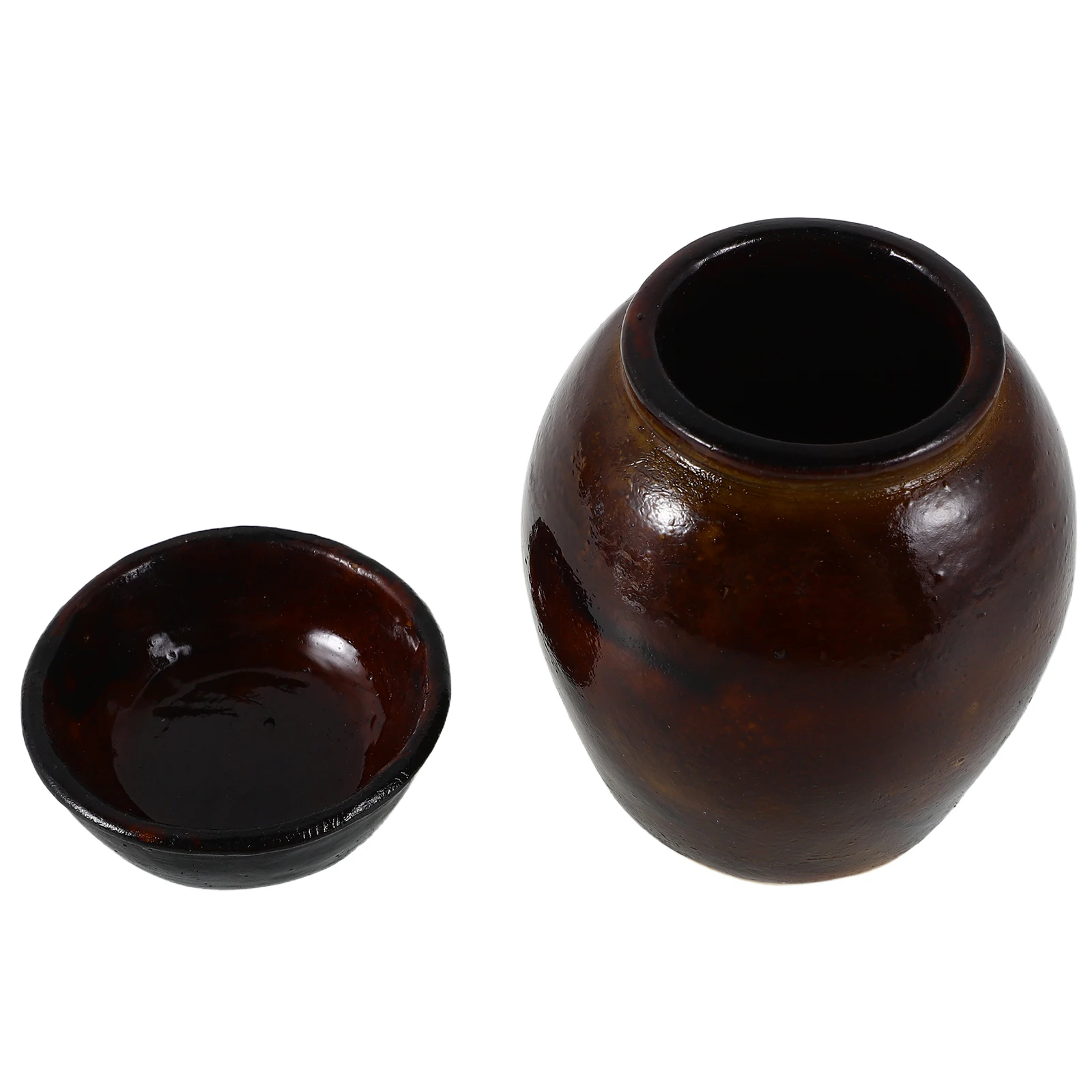 

Mini Traditional Fermenting Crock Miniature Jar Decorative Pickling Storage Container Tiny Kitchen Accessory Korean Home Decor