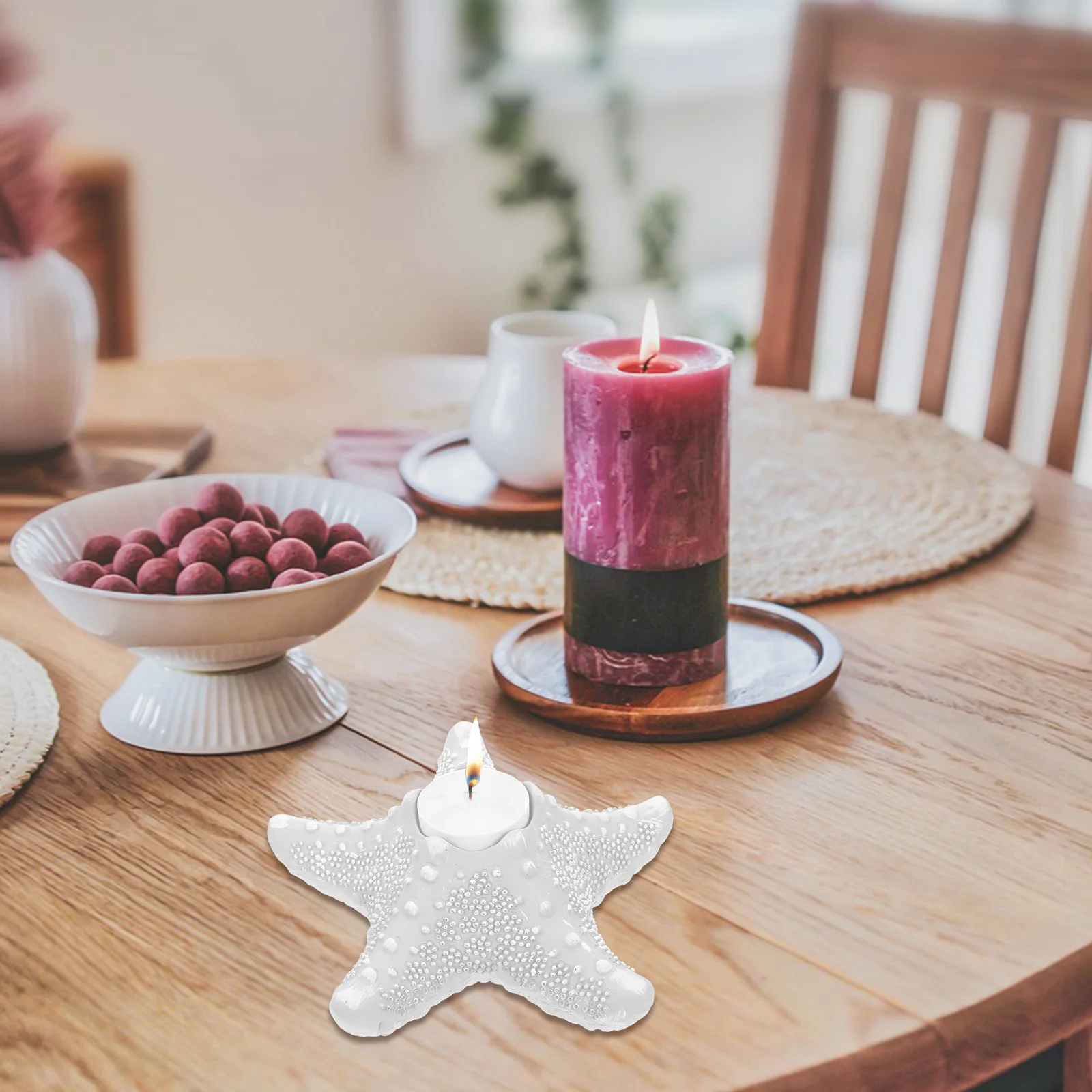 

Creative Resin Sea Star Candleholder Elegant Home Decor Table Stand for Holiday Wedding Dinner Party Desktop Decoration