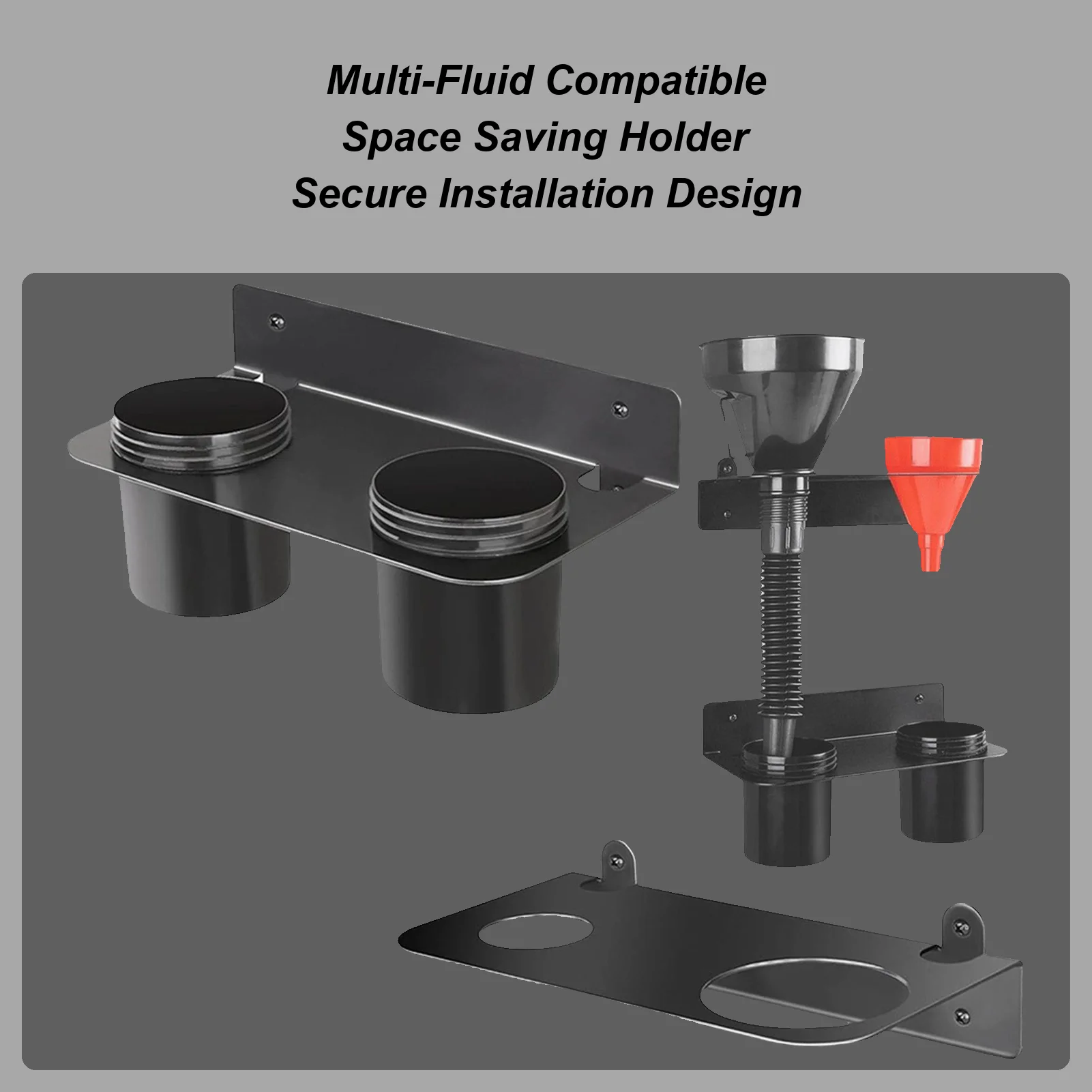

Oil Funnel Holder Wall Mount Metal Garage Supplies With Removable Drip Cups Oil Filter Storage Rack For Coolant Motor Engine