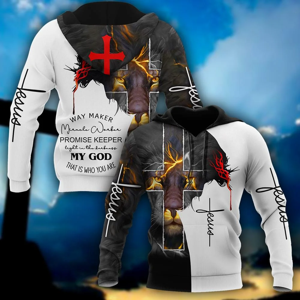 Men's Hoodie Jesus Cross God 3D Print Spring and Autumn Casual Pullover Long Sleeve for Men High-quality 2024 Fashion Low Price