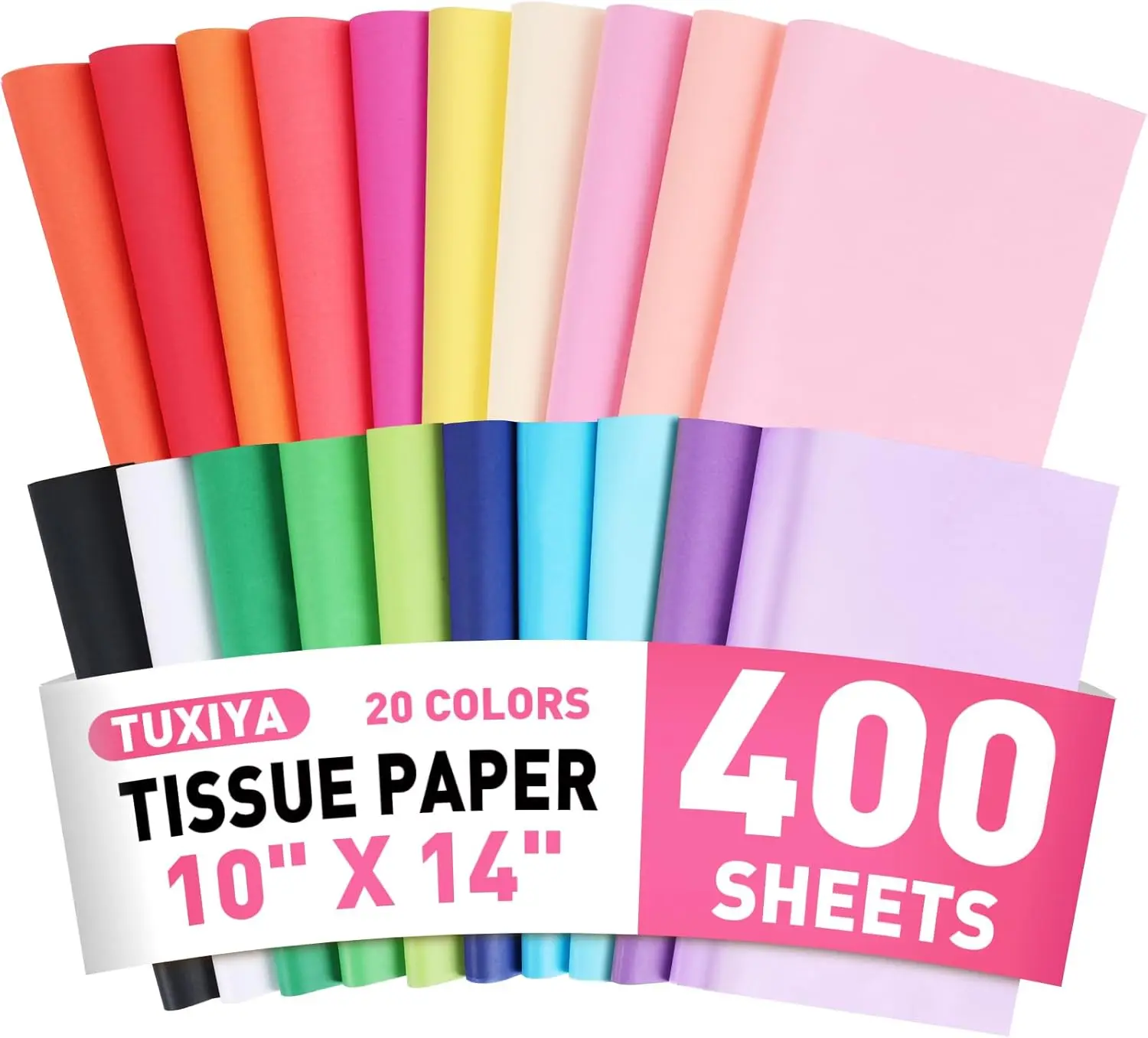 

400 Sheets Tissue Paper 20 Colors 10x14 inch Bulk Gift Wrapping for Party Decor DIY Crafts