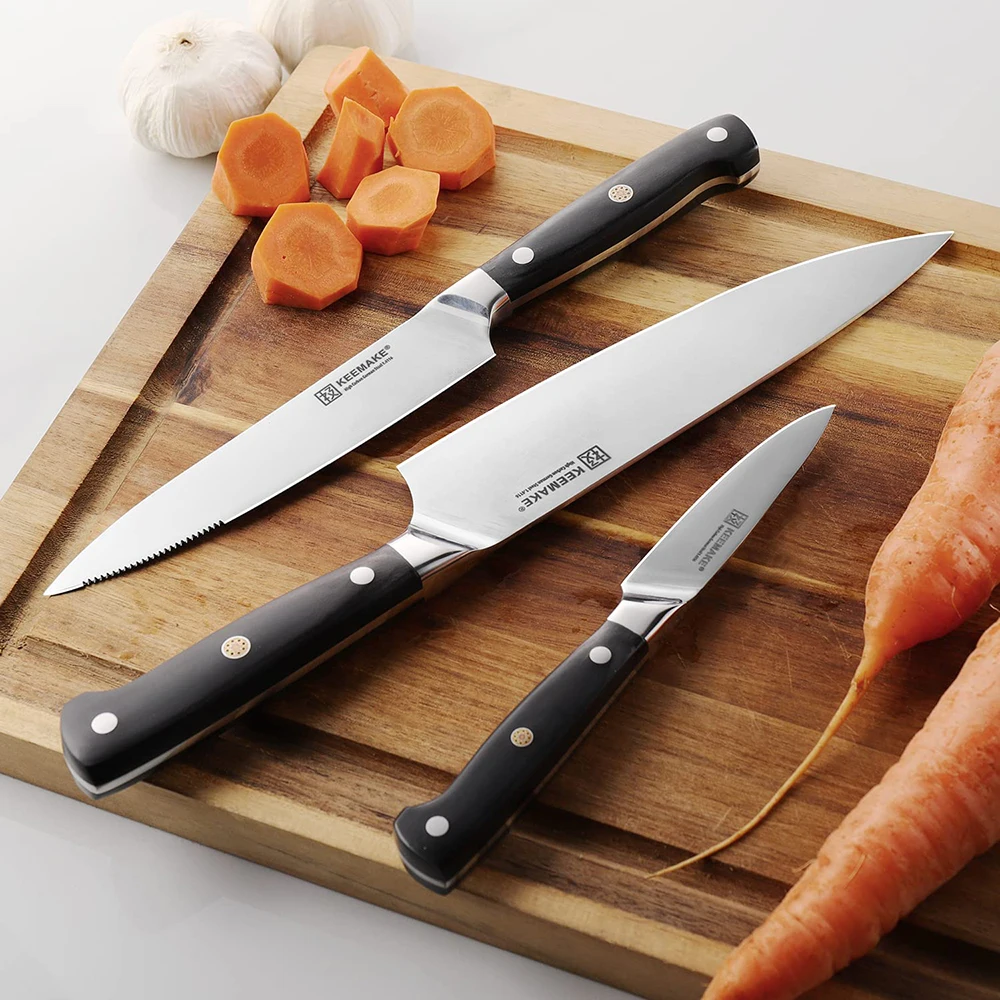 KEEMAKE Chef\'s Knives 3PCS Set Utility Slicing Paring Kitchen Knife 8\