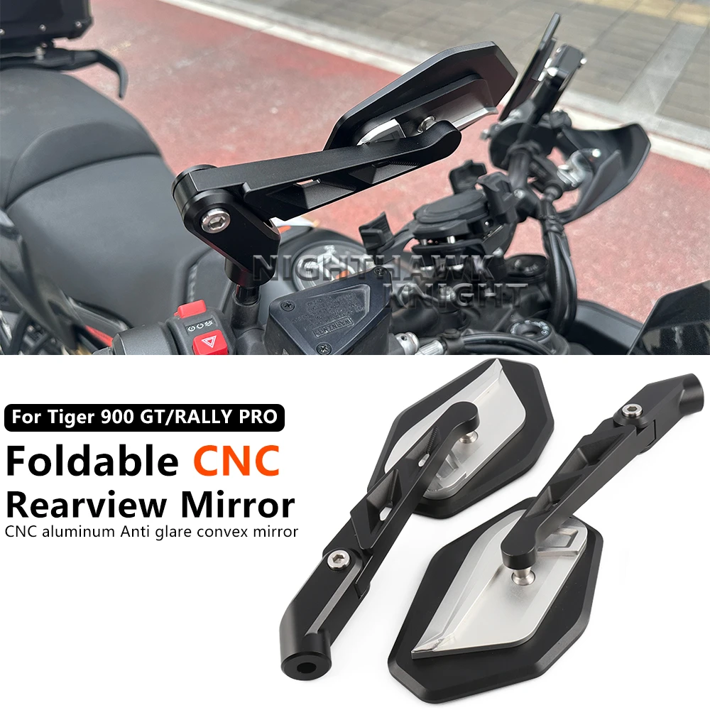 

For TIGER900 GT tiger 900 RALLY PRO 2019-up Motorcycle Accessories Foldable Rearview Mirror Anti Glare Wide Angle Convex Mirror