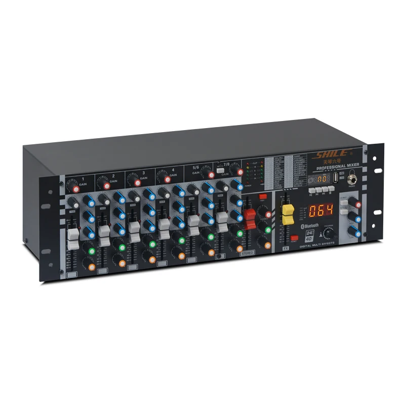 

SHILE Lyra-6 Sound Professional 8 Channel Public Address System DJ Digital Mixing Console Powered Audio Mixer