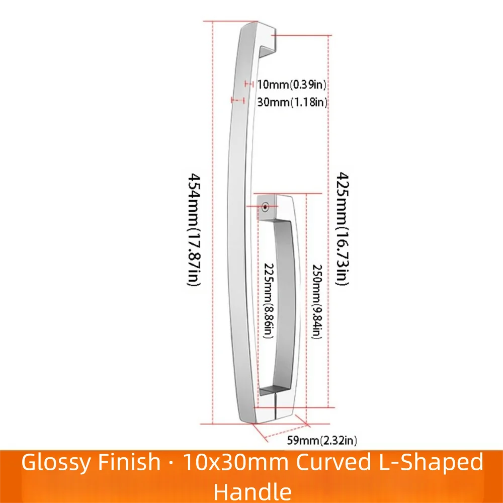 

304 Stainless Steel Shower Room Handle Thickened Design Bright Black Finish Glass Door Handle High-End Atmosphere Copper Core