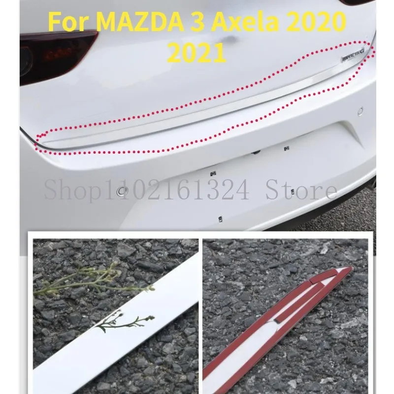 Fit For MAZDA 3 Axela 2020 2021 ailgate Rear Door Bottom Cover Molding Trim Stainless Steel back door trim car Accessories