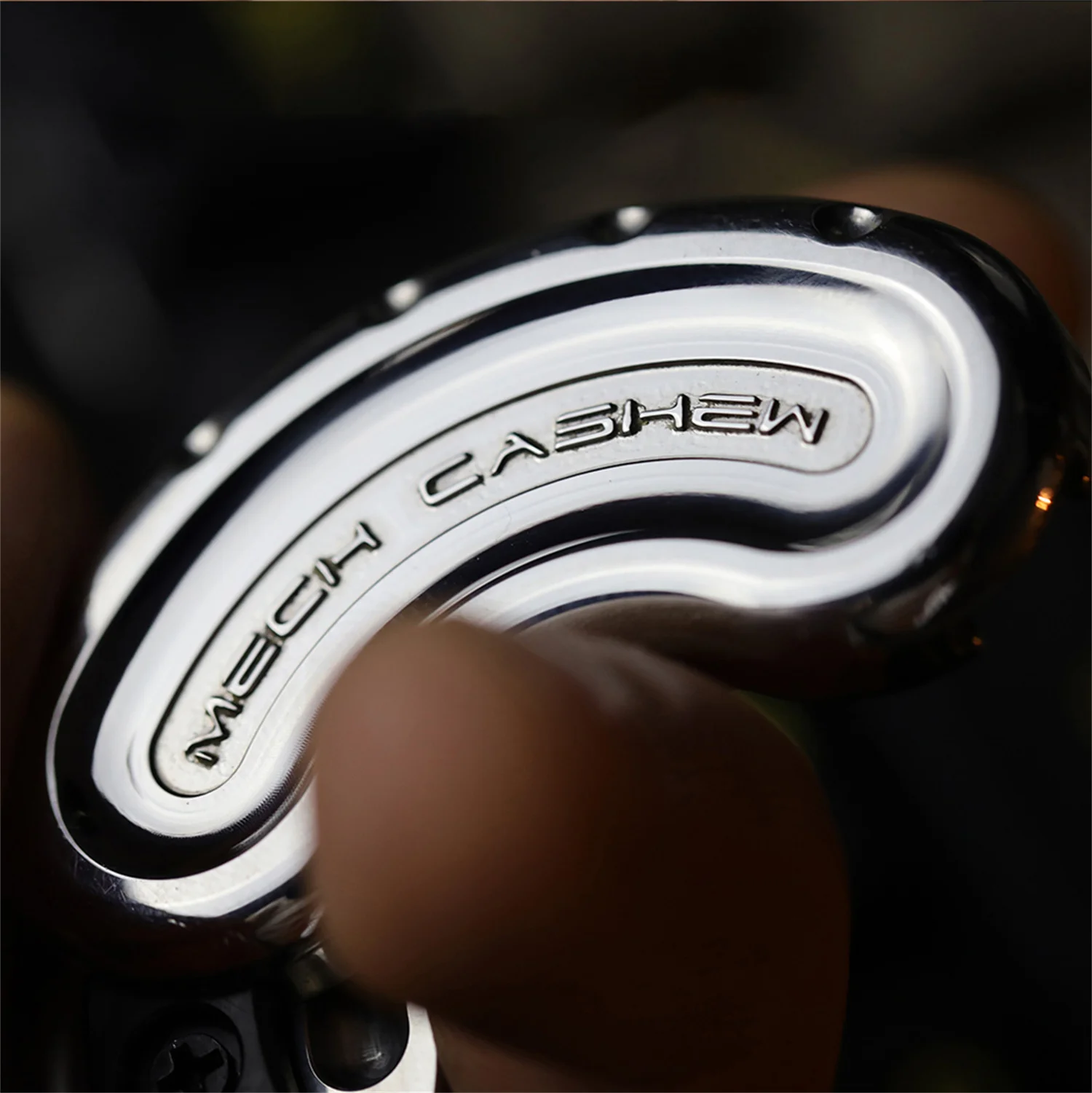 GAO STUDIO EDC Arc Mechanical Cashew Fidget Slider DIY Metal Decompression Toy Black Technology Finger Spinner