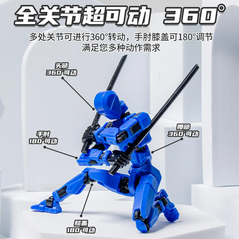 Dummy 13 Action Figure Toys for Kids Lucky 13 Multi Jointed Movable Shapeshift Robot 3D Printed Man Action Figures Children Toy