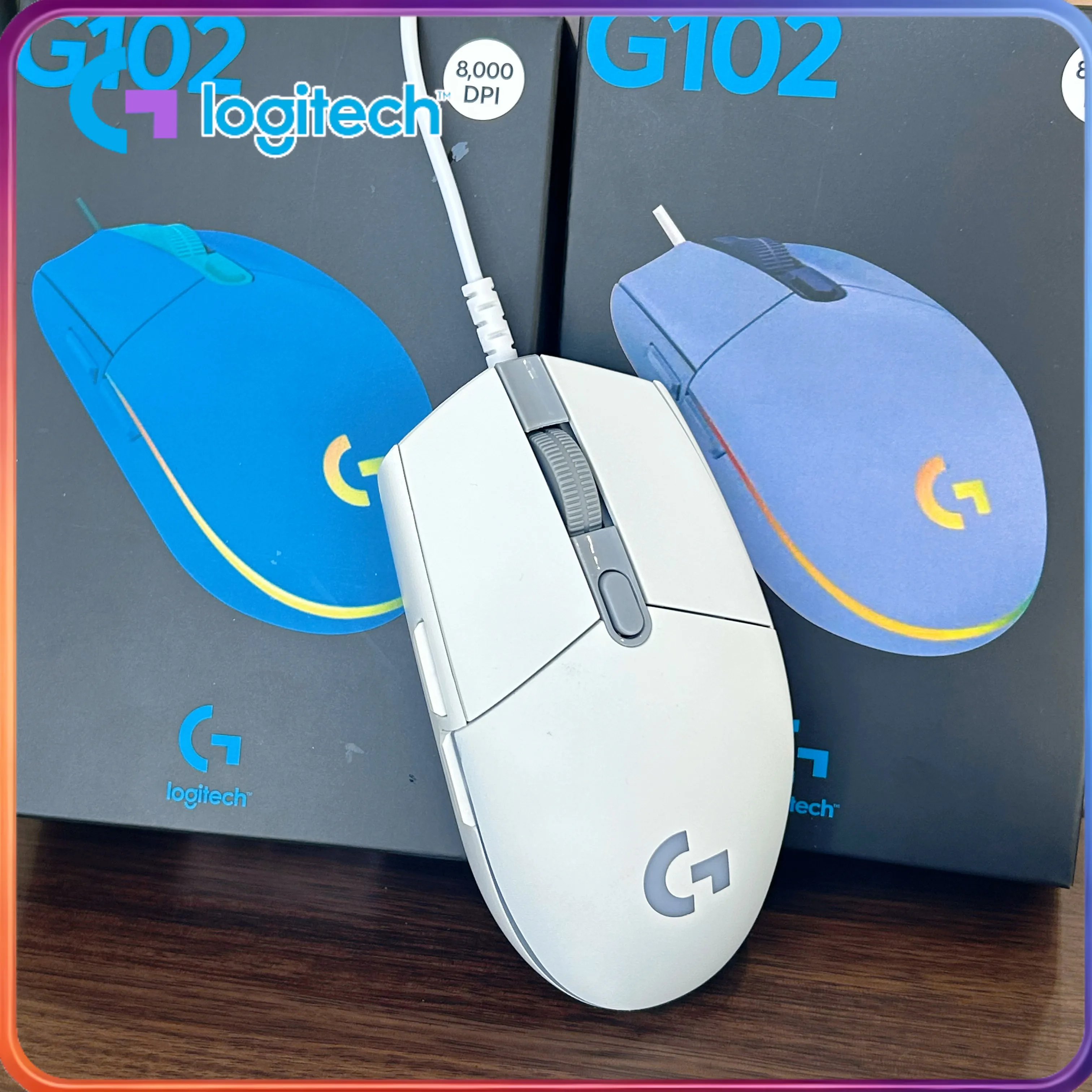 

Logitech G102 Gen 2 Gaming Mouse with RGB lighting, 12000 DPI, compatible with PUBG, League of Legends, and Fortnite.