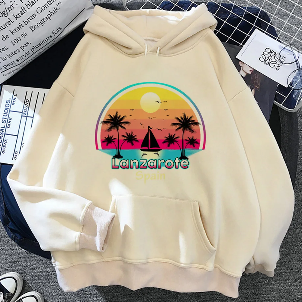 Tenerife hoodie comic elegant athleisure casual wear Y2K printed design girl tracksuits hoddie streetwear patterned Japanese