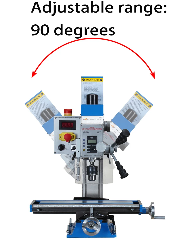 Mini milling machine tool drilling Desktop benchtop Variable speed brushless motor spindle MT2 metal 16mm Multi-function WMD16V