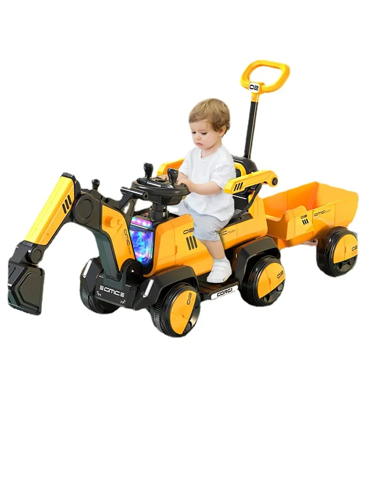 Excavator toy car, children can sit, boy can remotely control electric excavator, large and super large engineering vehicle