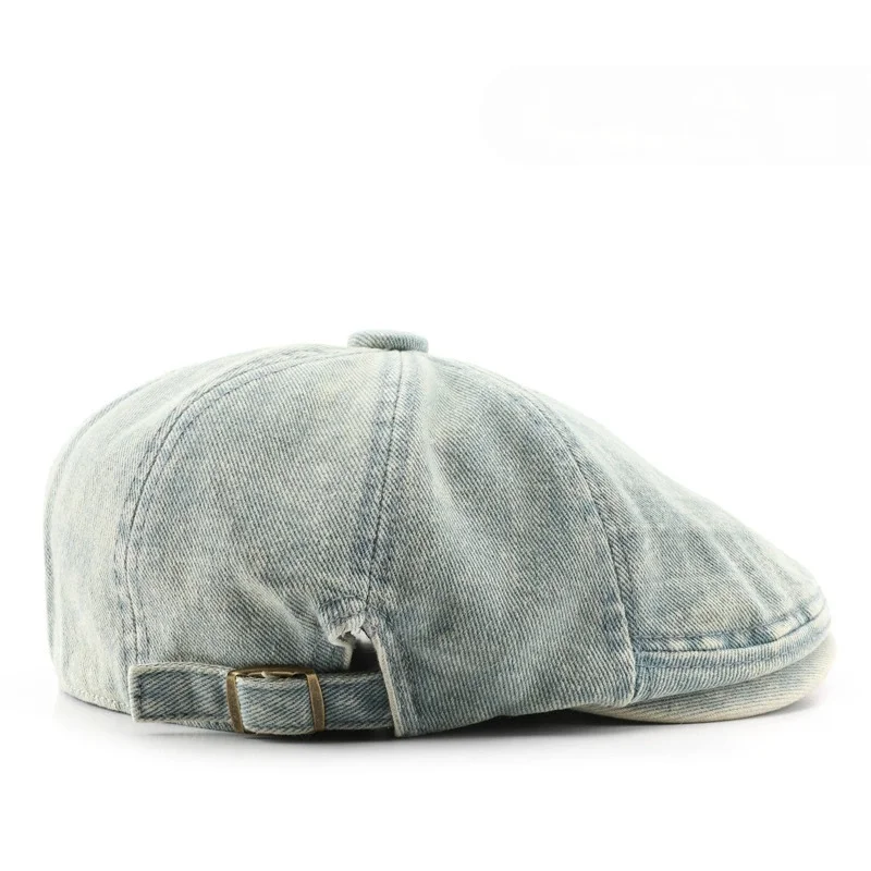 Vintage Women's Denim Octagonal Cap Forward Cap Outdoor Personalized Sports Men's Travel Sunscreen Cap