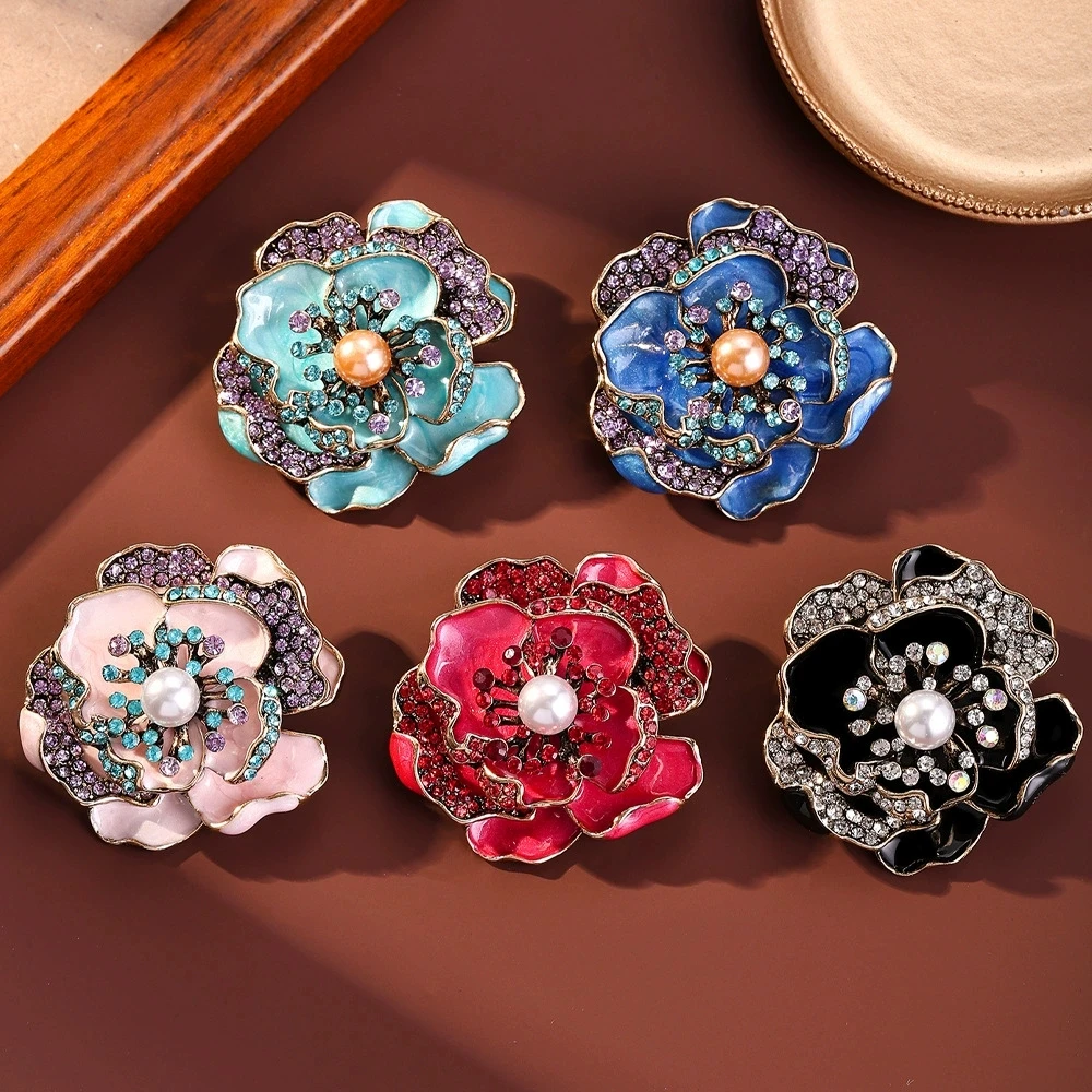Fashionable Drip Oil Flower Brooch, Light Luxury, High End, Chest Design, Niche Pin, Suit Accessories
