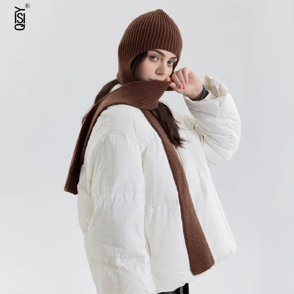 

A High-end and Fashionable Hooded Scarf Integrated Shawl for Men and Women Warm and Neck-protecting Scarf for Autumn and Winter
