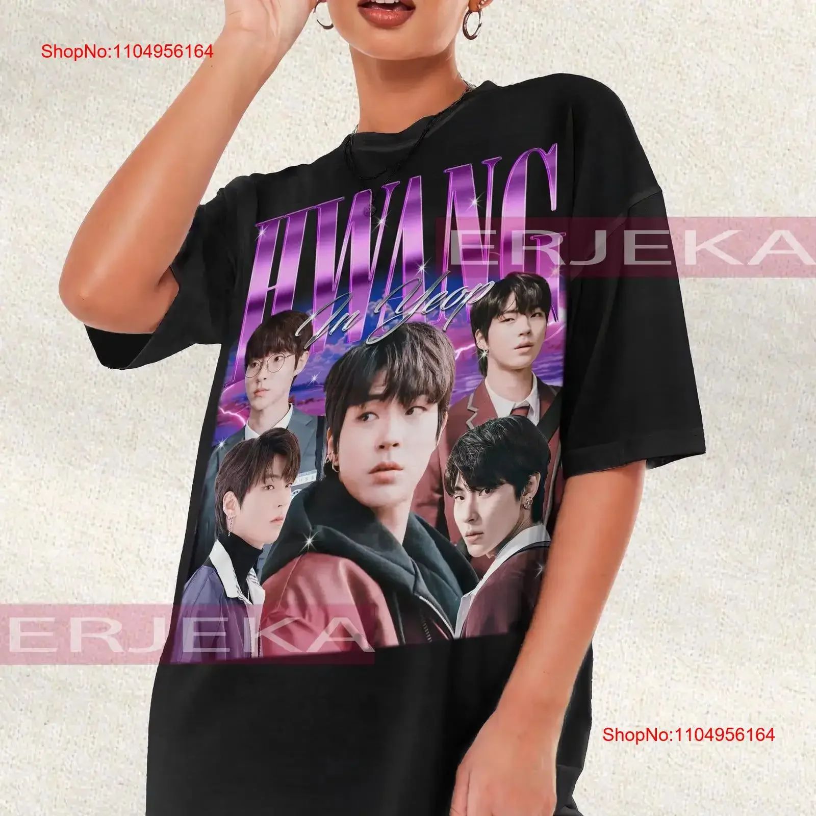 Hwang In Yeop T shirt Fans Korean Vintage Retro Actor Cha Eunwoo vintage Washed graphic Top For Everyday Wear homme Unisex Soft