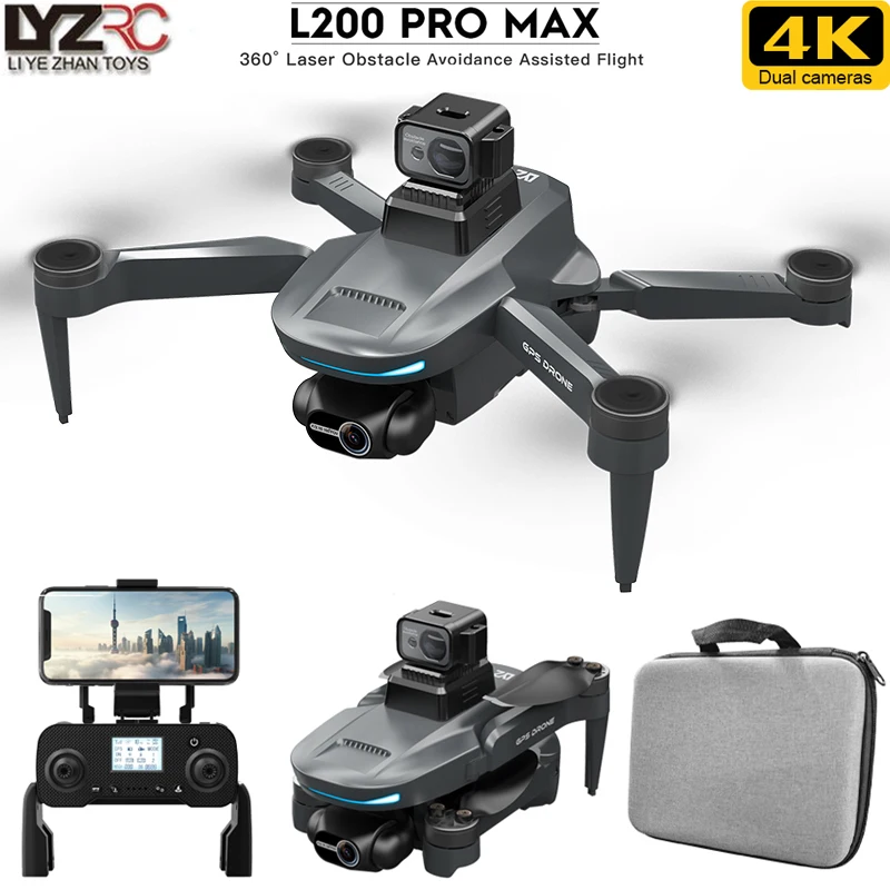 L200 PRO MAX Drone 4K Profesional GPS 5G WiFi FPV HD Camera 2-Axis Gimbal 360 Obstacle Avoidance 216g MINI RC Quadcopter Toys