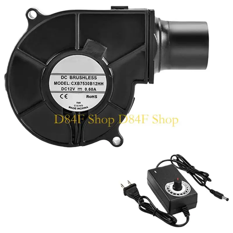 D84F Small 12V Electric BBQ Blower Fan with Variable Speed Controllers Barbecue Cooking Fan Air Blower for Camping