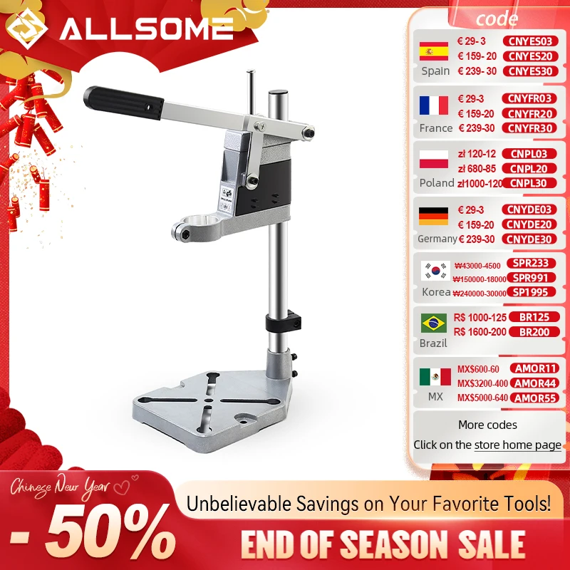 ALLSOME 400mm Electric Drill Stand Power Tools Accessories Bench Drill Press Stand DIY Tool Base Frame Drill Holder Drill Chuck