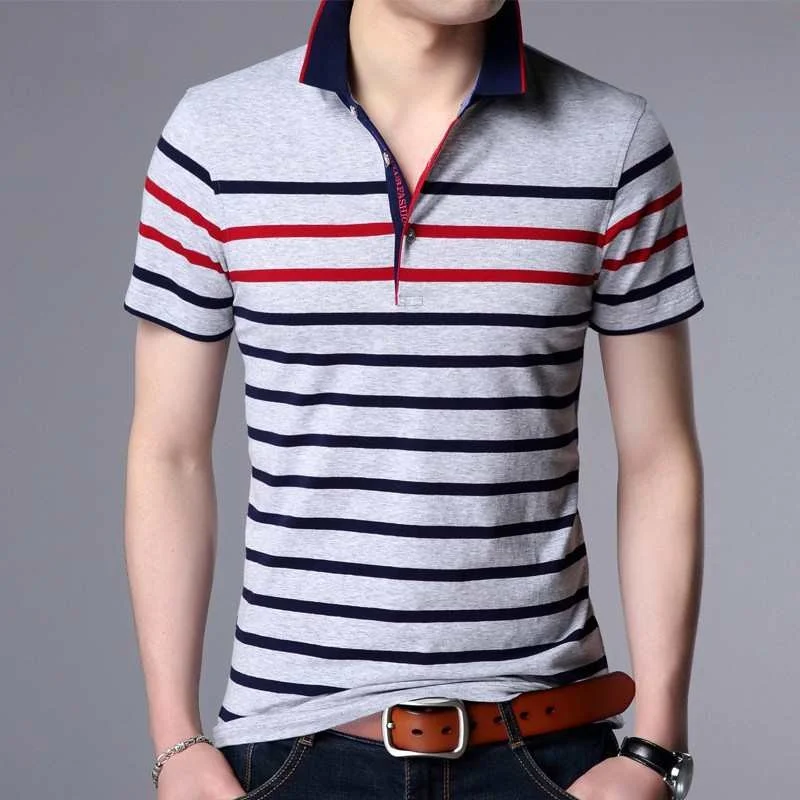 

Мужская приталенная футболка с коротким рукавом в полоску, из чистого хлопка, с круглым вырезом, базовая модель, на все сезоны, модная, из Китая